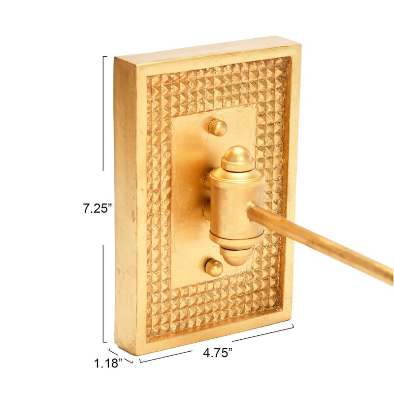 Metal and Glass Wall Sconce - 4.9"L x 17.8"W x 13.6"H