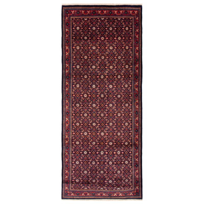 ECARPETGALLERY Hand-knotted Andelz Navy Wool Rug - 4'3 x 10'3 - Dark Navy - 4'3 x 10'3