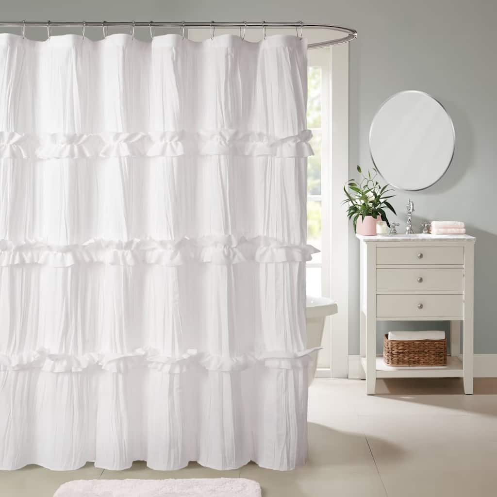 Recycled Ruffles and Pleats Shower Curtain