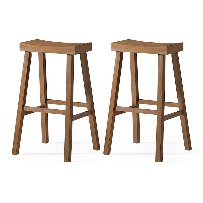 Maven Lane 31" Vincent Bar Height Kitchen Stool - Antiqued Natural - Set of 2