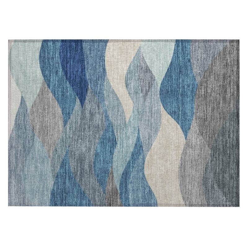 Machine Washable Indoor/ Outdoor Modern Horizon Chantille Rug