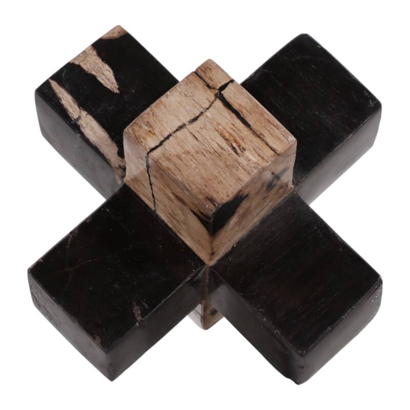 Wood Decorative Object Geometric Design for Home Bedroom Office Decor - 5" x 5" x 5"