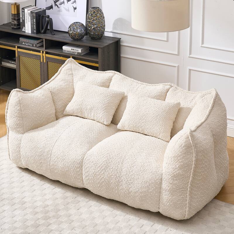 Giant Bean Bag Loveseat Sofa with Armrest for Living Room