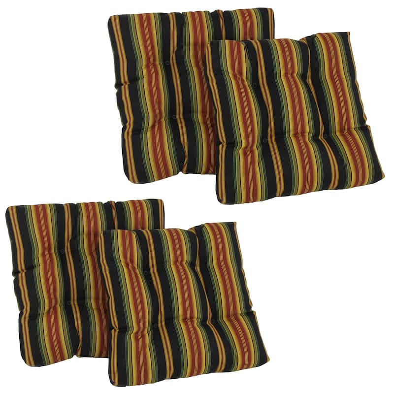 19-inch Square Tufted Indoor/Outdoor Chair Cushions (Set of 4) - Lyndhurst Raven