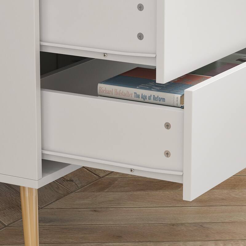 Timechee 45-inch Modern Space Saving 5-Drawer Chest, White