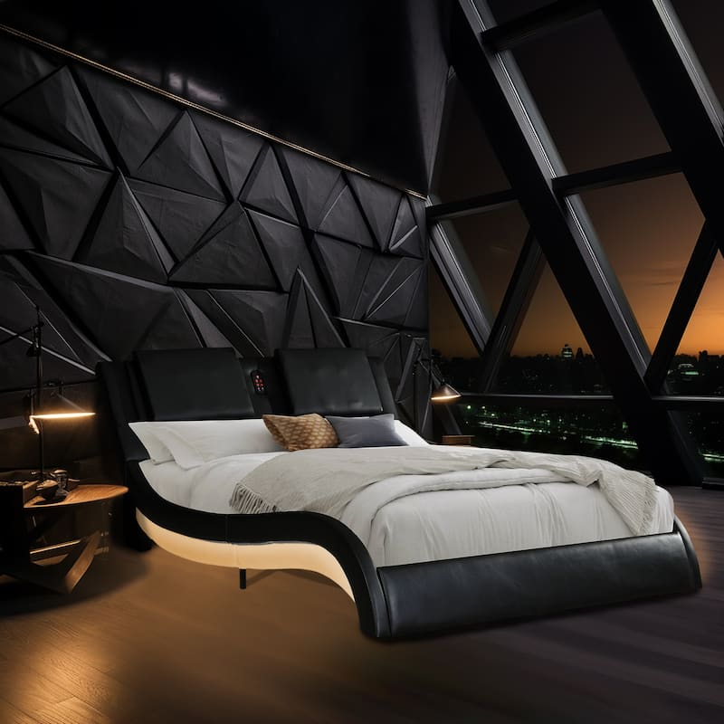 Luxurious Modular Smart Bed with Bluetooth Speaker System and Vibration Massage- Queen/king Size