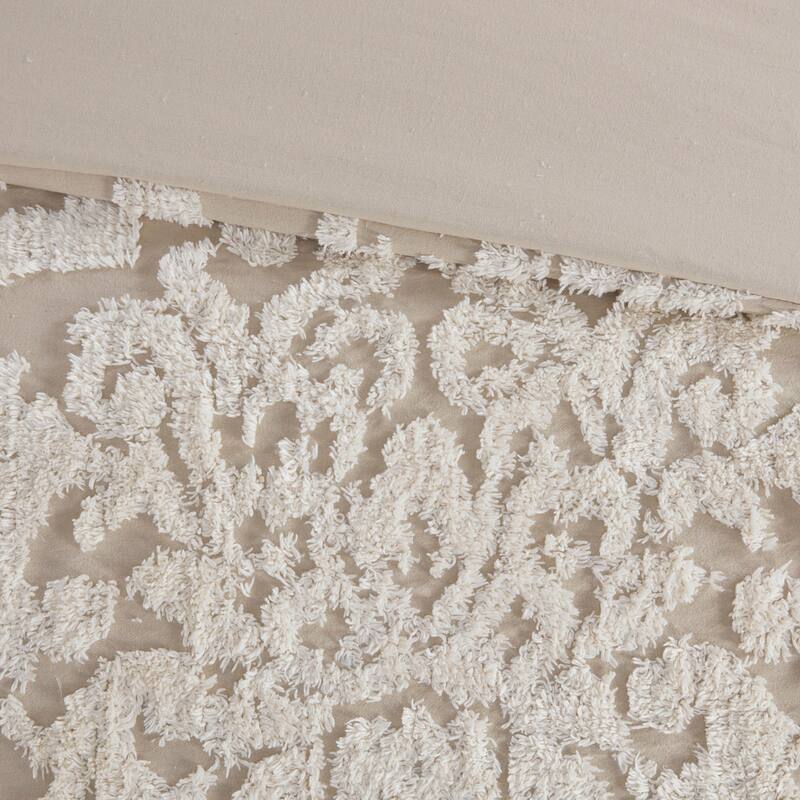 GDF Studio - Tufted Cotton Chenille Damask 3-Piece Comforter Set
