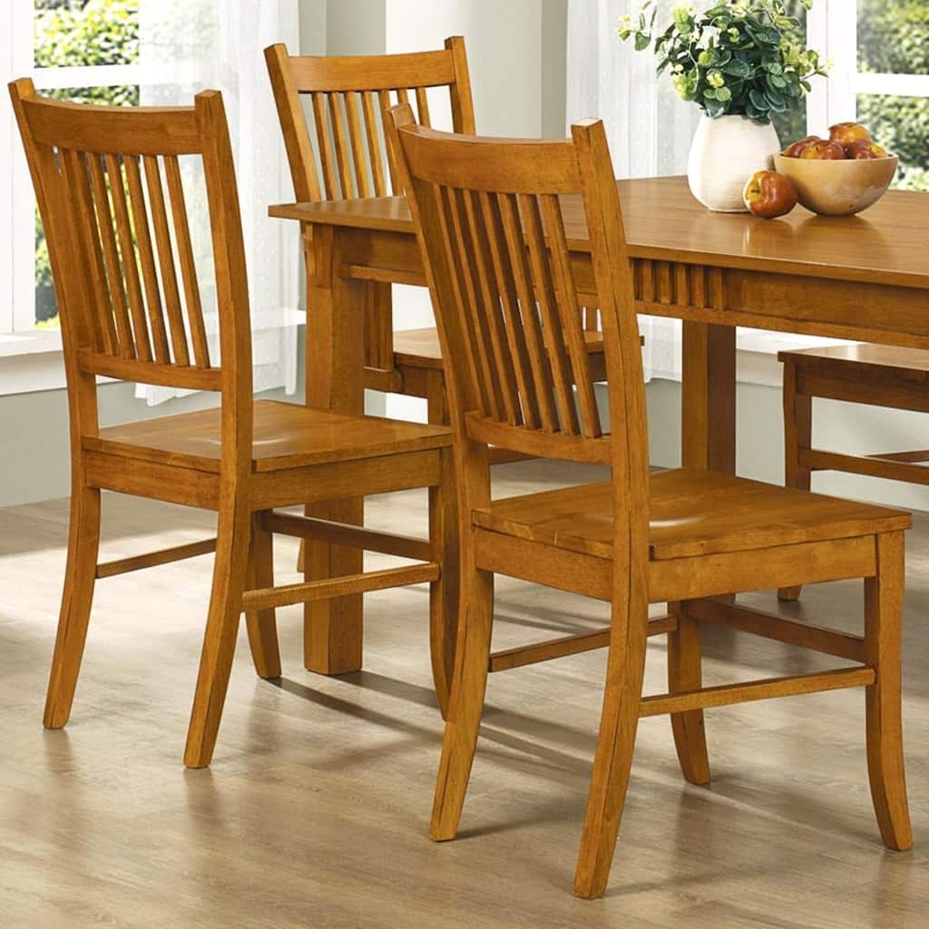 Wood Mission Country Style Dining Chairs (Set of 2)
