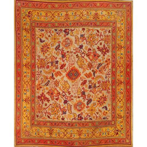 Antique Oushak Turkish Square Area Rug Handmade Wool Carpet - 10'4" x 11'2"