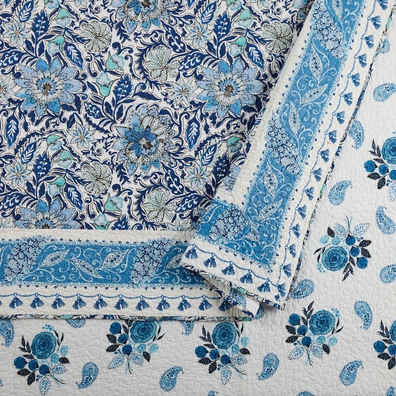 Dena Home Bisou Floral King Quilt Set, 3 Pieces