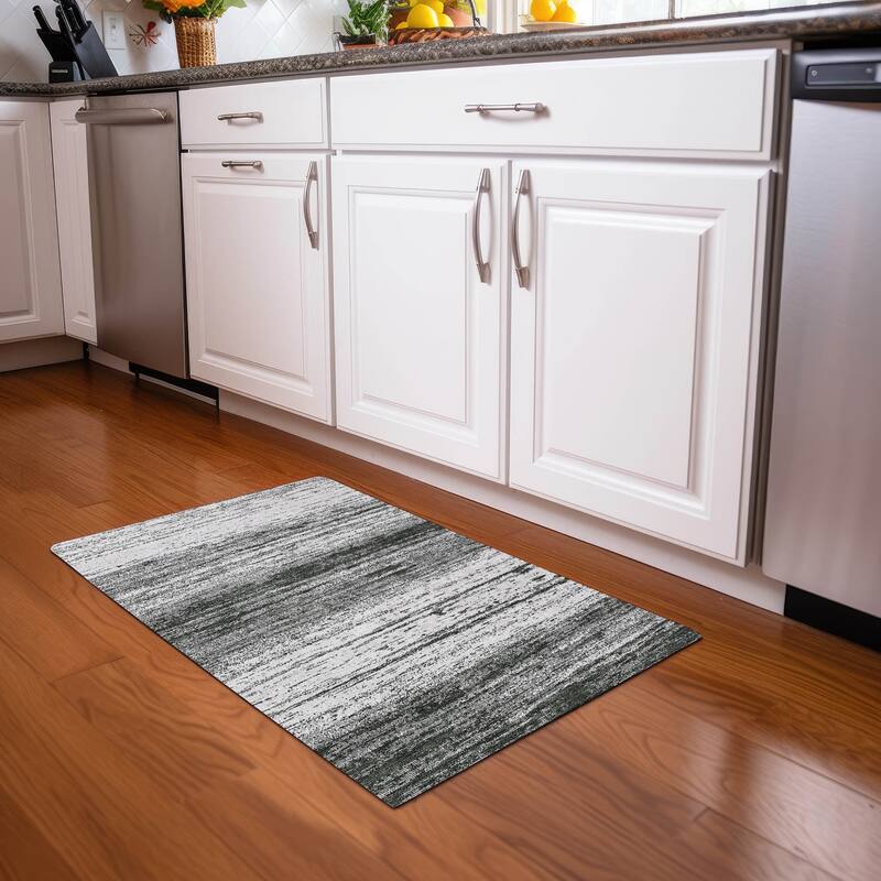 Premium Washable Super Soft Ombre Pixels Mayfield Rug - Black - 1'8" x 2'6"
