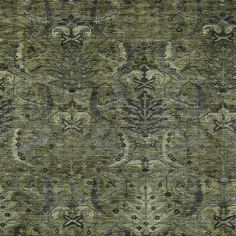 HomeRoots Damask Transitional Rectangle Outdoor Rug