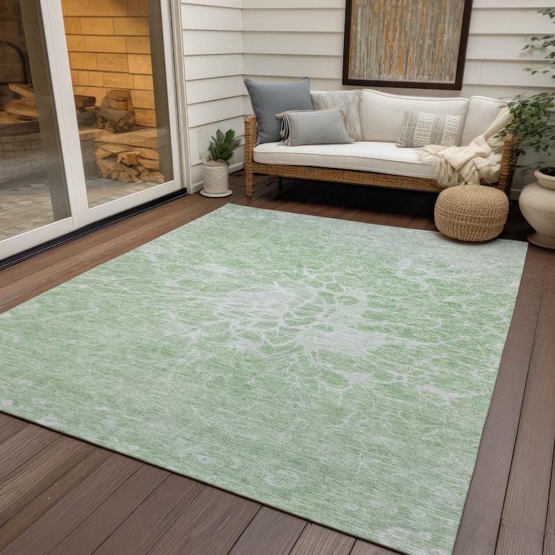 Machine Washable Indoor/ Outdoor Chantille Modern Vintage Floral Rug