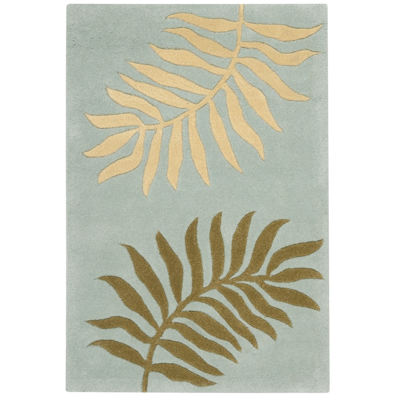 SAFAVIEH Handmade Soho Kyrie Ferns N.Z. Wool Rug - 2' x 3' - Blue/Multi