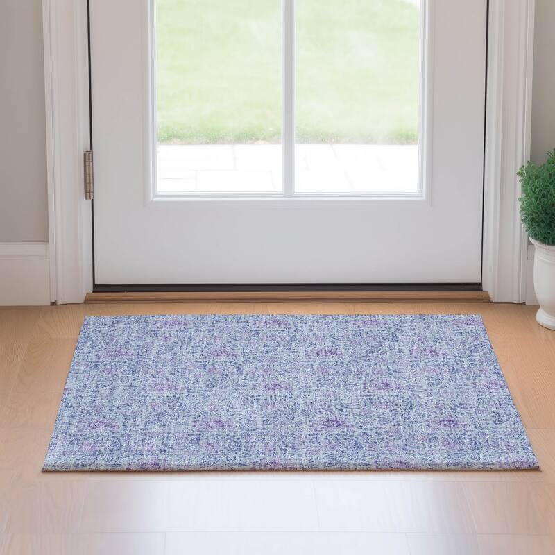 Premium Washable Super Soft Floral Mayfield Rug - Sky - 1' 8" x 2' 6" - Rectangle