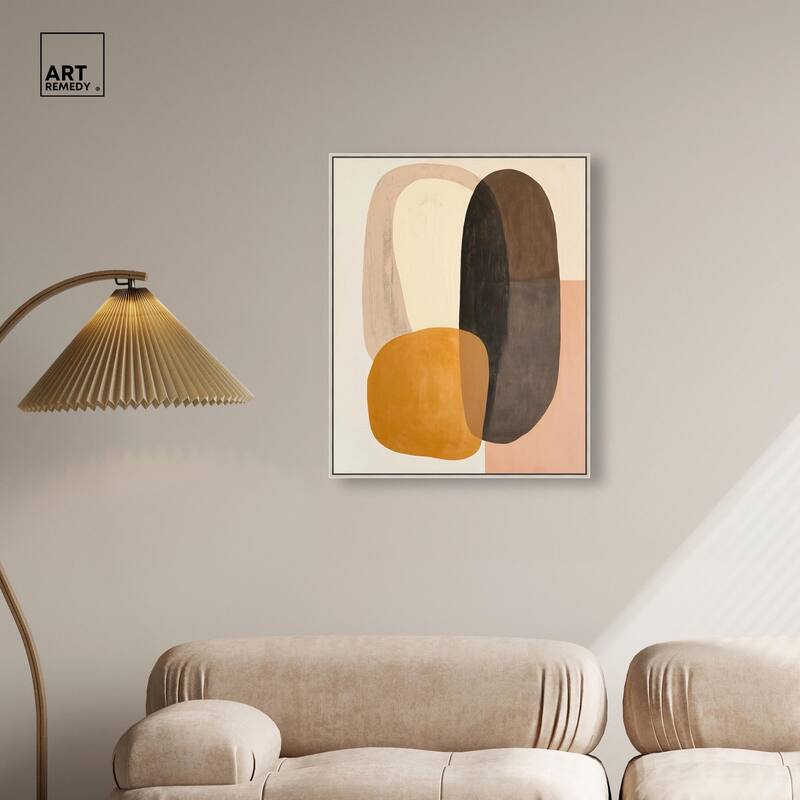 Burnt Ochre Orbit Canvas by Art Remedy
