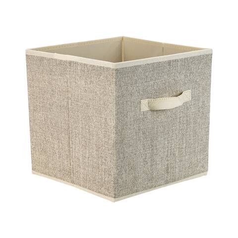 Simplify Collapsible Storage Cube in Faux Jute - L12x W12x H12