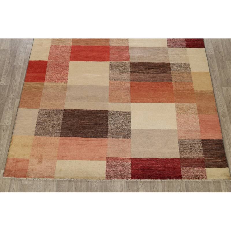 Hand Knotted Oriental 100% Wool Carpet Tribal All-Over Multi-Colored Gabbeh (kashkoli) Area Rug - 11' 8'' X 9' 2''