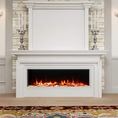 1500W Wall-Mounted &Recessed Electric Fireplace Heater with Remote Control