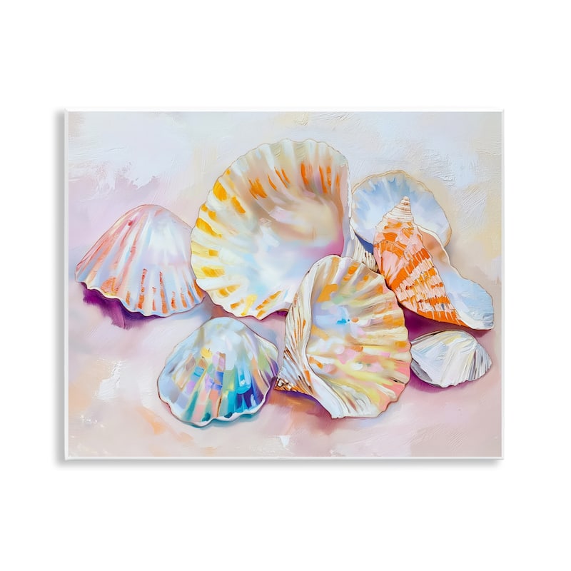 Stupell Pile of Various Seashells Wall Plaque Art Design By Arlington Prints - 14 x 11