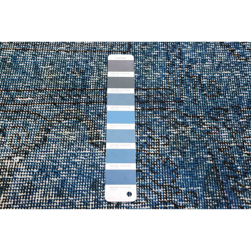 ECARPETGALLERY Hand-knotted Color Transition Dark Blue Wool Rug - 2'11 x 9'4