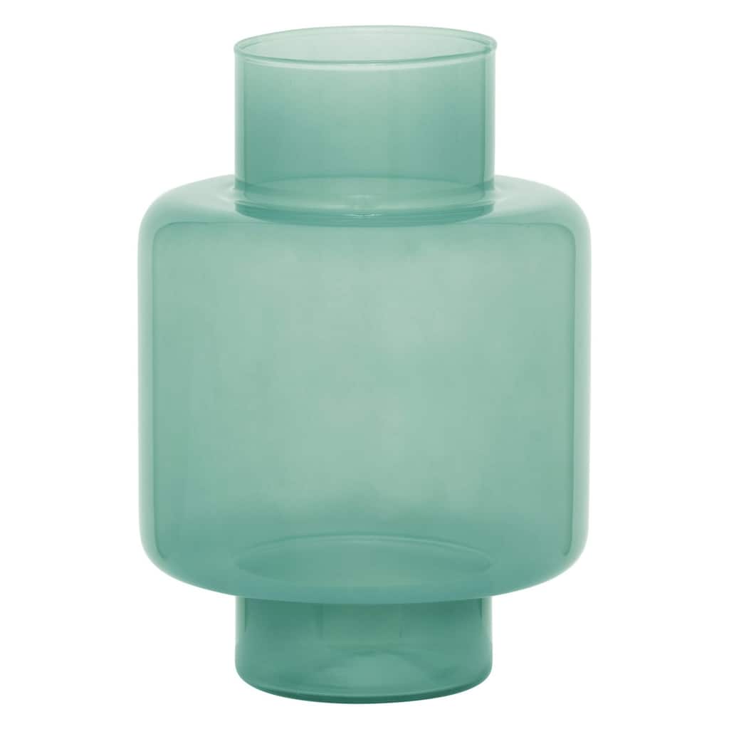 Recycled Glass Floral Standing Vase - 10.5" - Teal Green