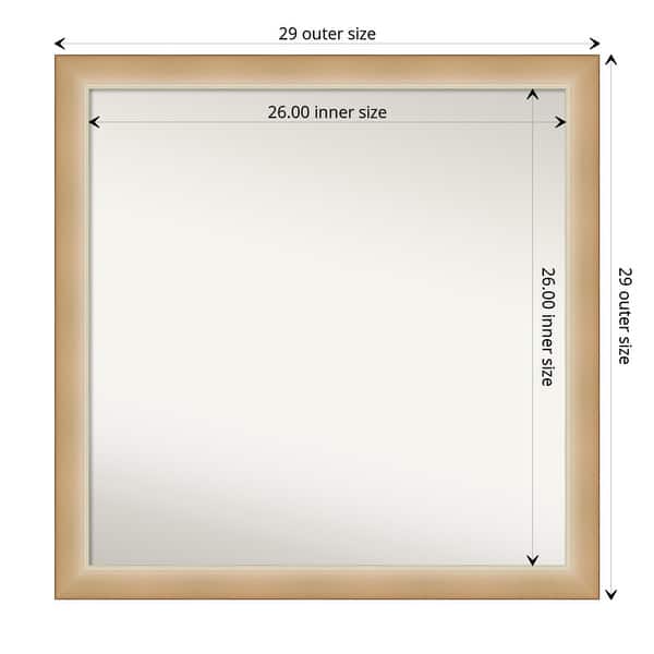 dimension image slide 4 of 5, Non-Beveled Bathroom Wall Mirror - Eva Ombre Gold Narrow Frame