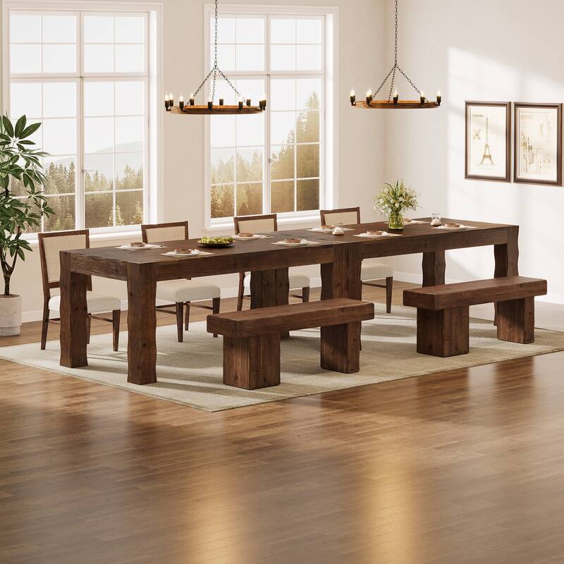 63-Inch Solid Wood Dining Table for 4-6 - 31.5" D x 63" W x 29.92" H