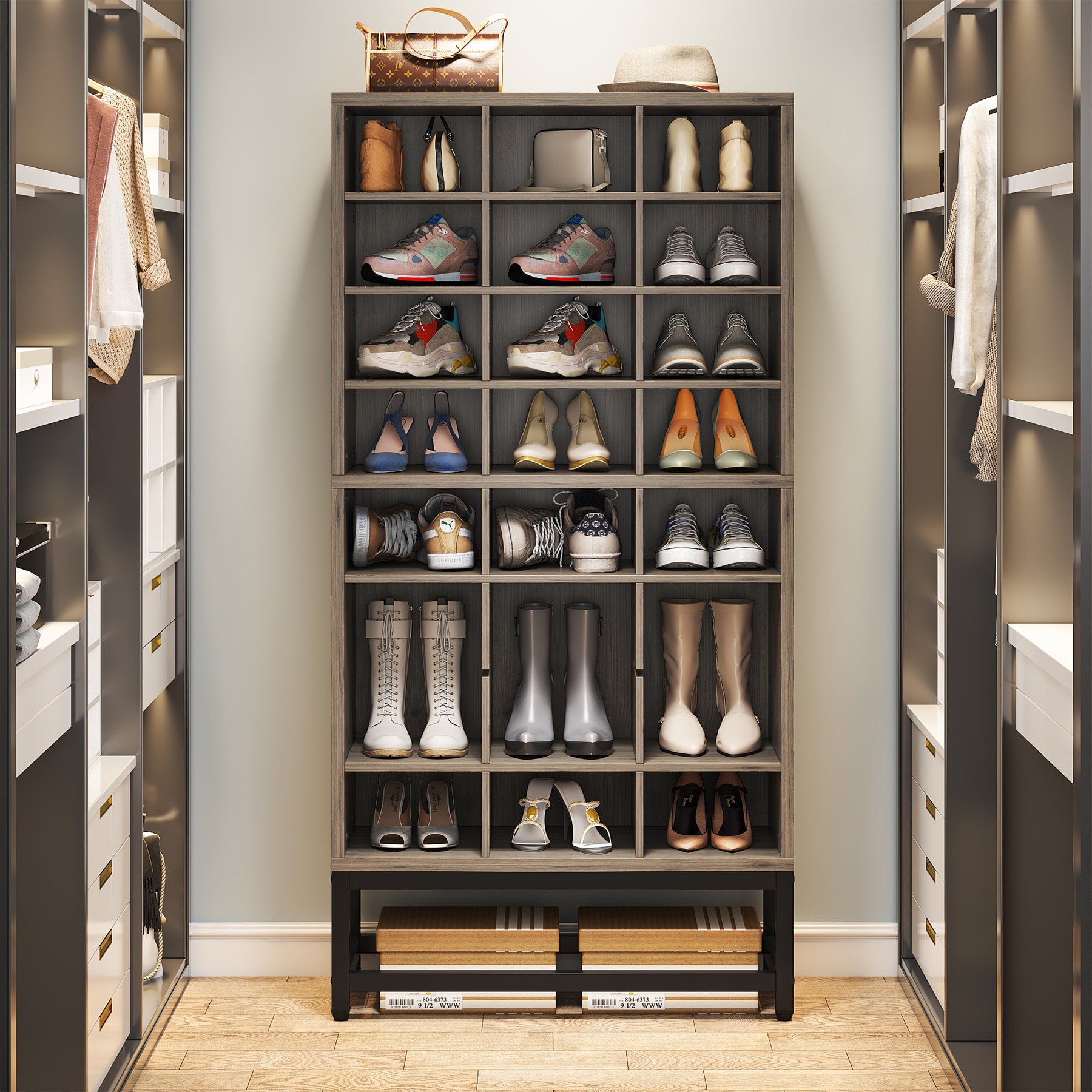 Shoe Storage Rack 24 Pair Shoe Storage Cabinet for Entryway N A