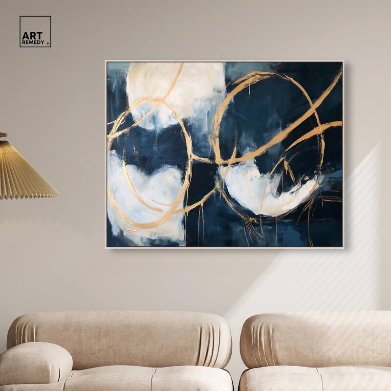 Gold Loops Canvas by Art Remedy