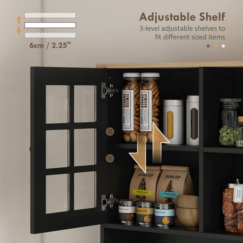 72" Freestanding Kitchen Pantry Cabinet