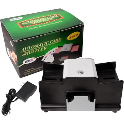 GSE™ 2-Deck PRO Casino Automatic Card Shuffler, AC/DC-Power/Battery-Operated Electric Shuffler Machine for Card Games