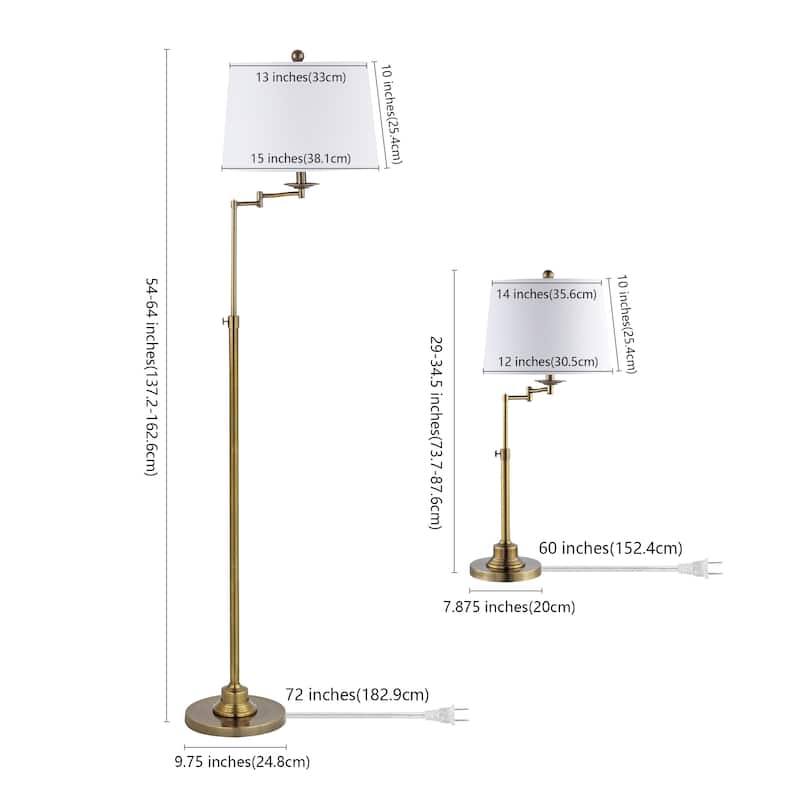 SAFAVIEH Lighting Nadia Floor And Table Lamp Set (Set of 3)