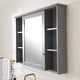 preview thumbnail 14 of 95, Modern Surface Mount Solid Wood Framed Medicine Cabinet With Mirror and Shelves