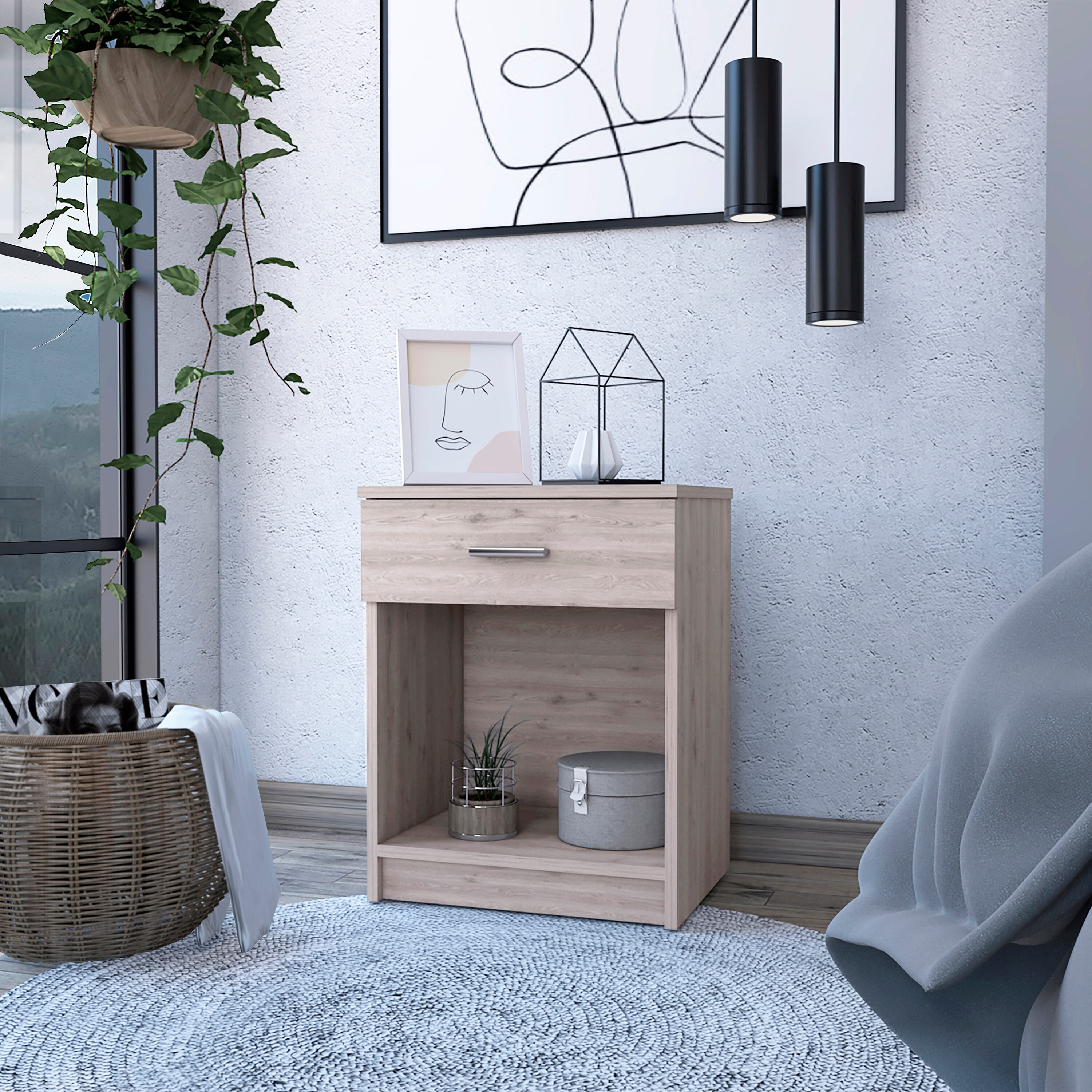 Lokken 1 online drawer bedside table