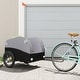 preview thumbnail 11 of 13, vidaXL Bike Trailer Kids Bicycle Cargo Wagon Buggy Carriage Cycle Trailer Iron 52.4" x 26.8" x 26.8" - Black and gray