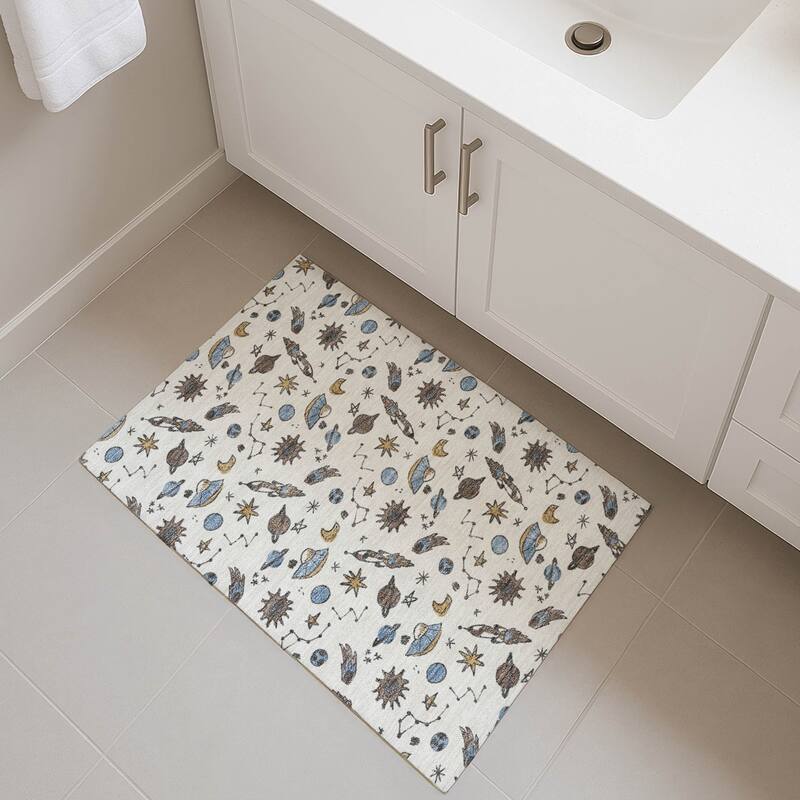 Machine Washable Indoor/ Outdoor Spaceship Chantille Rug