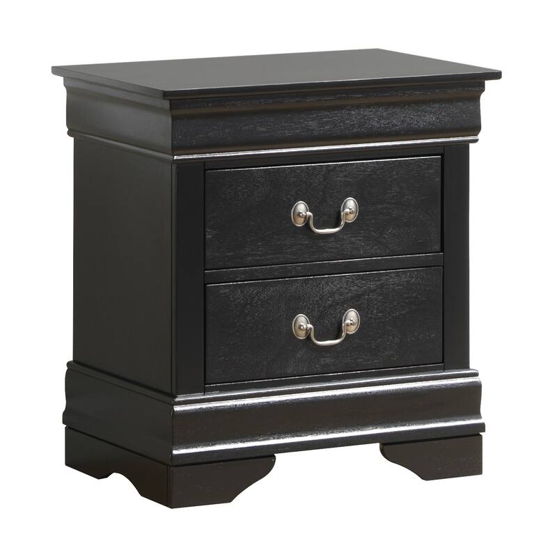 Black Nightstand 24x22x16 with One Spacious Drawer, Compact Bedside Table for Storage and Sleek Stylish Bedroom Accent