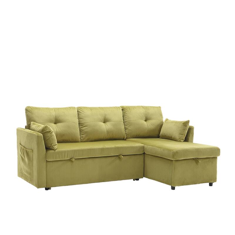 L-shaped multi-functional reversible storage Velvet combination sofa