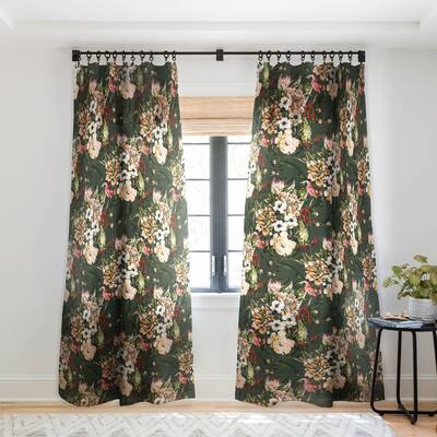 1-piece Sheer Dark Wild Floral 03 Made-to-Order Curtain Panel - 84 Inches