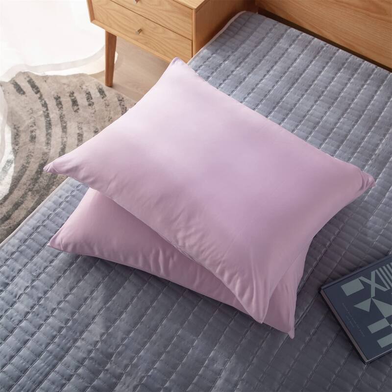 KASENTEX Soft Silky Zipper Cooling Pillow Case - Set of 2 Breathable Pillowcases for Hair and Skin