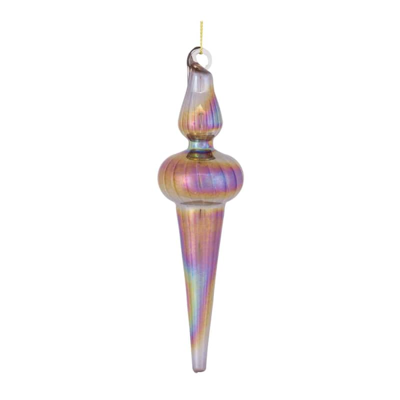 12ct Purple Bronze Irredescent Glass Finial Drop Ornaments 6"
