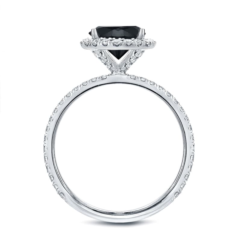 Auriya 18k Gold 2 3/5ctw Halo Black Diamond Engagement Ring