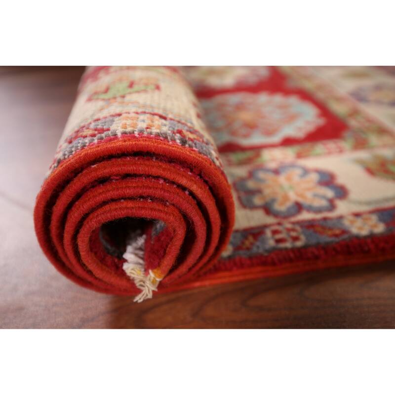 Red Kazak Accent Rug Handmade Wool Carpet - 2'10" x 4'2"