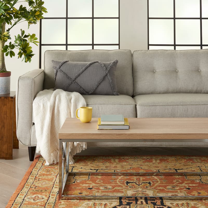 Mina Victory Distressed Diamond Boho Throw Pillow