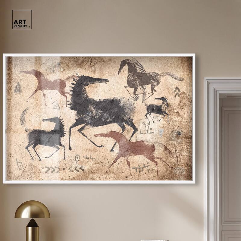 Cave Drawing Horses Shadowbox by Art Remedy
