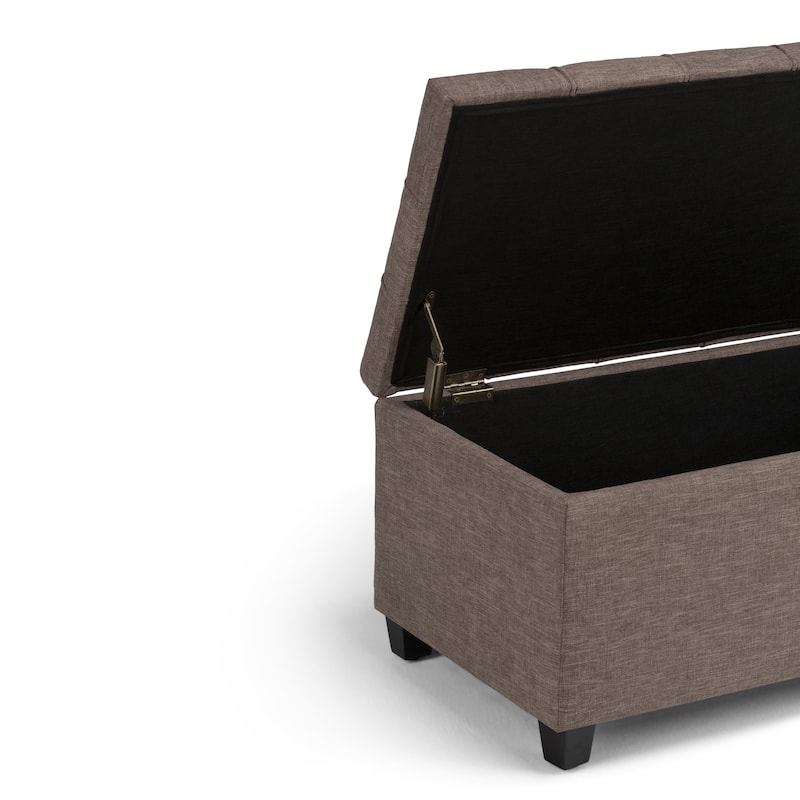 WYNDENHALL Marlowe 34 inch Wide Transitional Rectangle Storage Ottoman