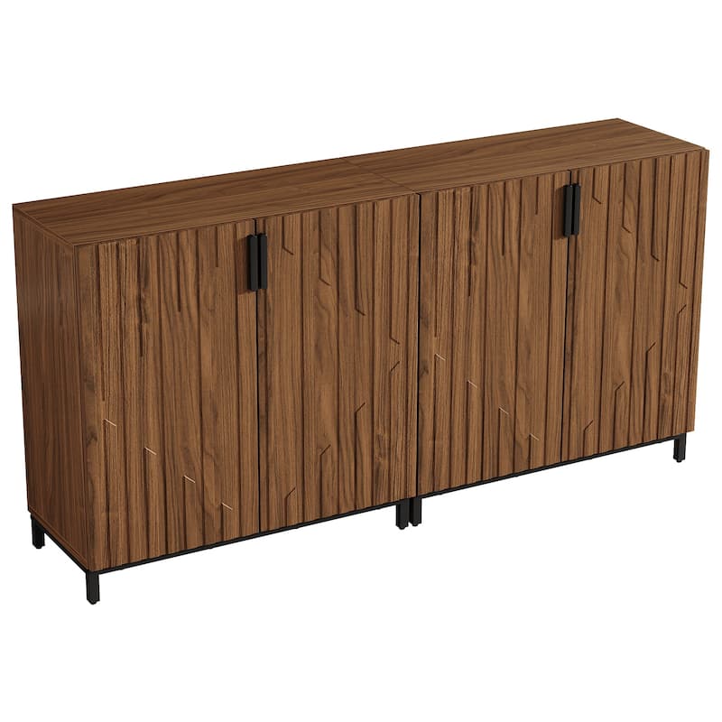 Sideboard Buffet Cabinet, Adjustable Shelves Storage Cabinet, Dining Room Coffee Bar Kitchen Accent Cabinet