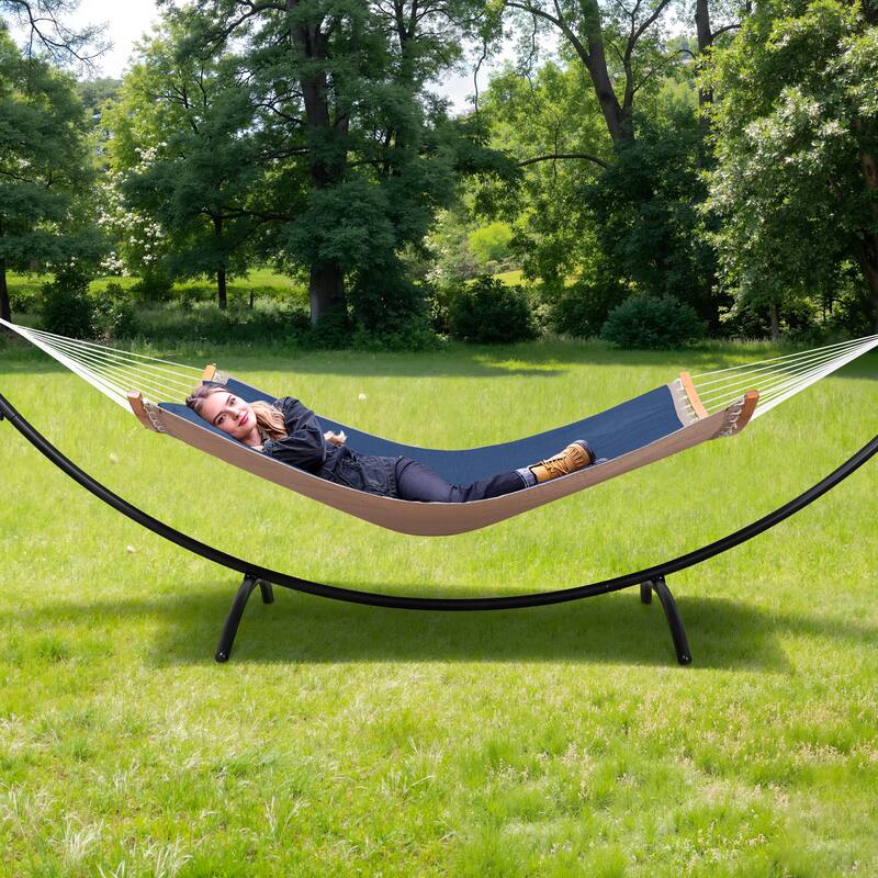 Portable Freestanding Hammock with Curved Stand for Outside