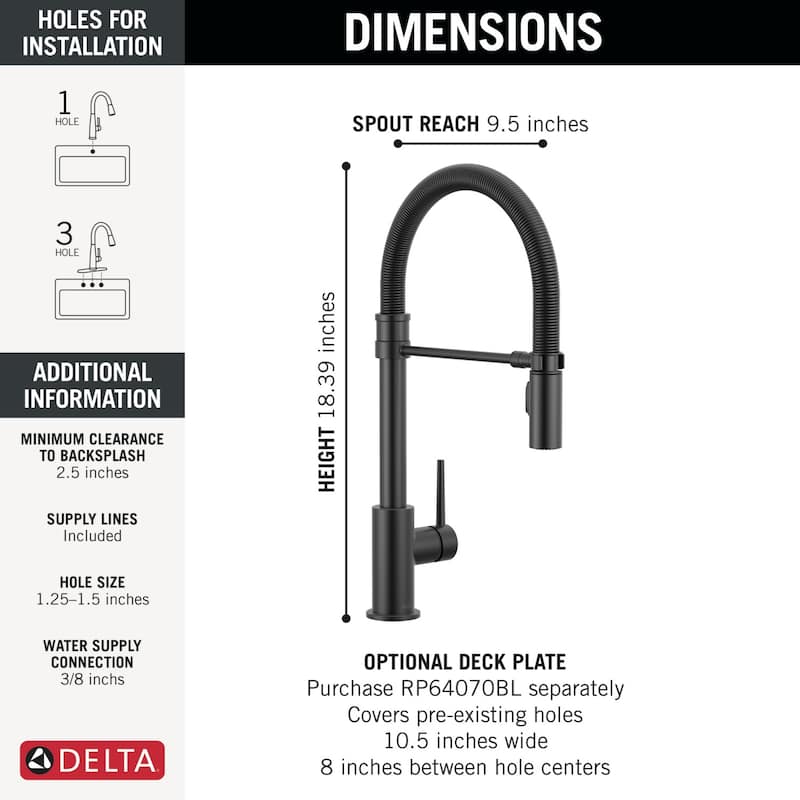 Delta Trinsic Pro Pre-Rinse Pull-Down Kitchen Faucet with Magnetic